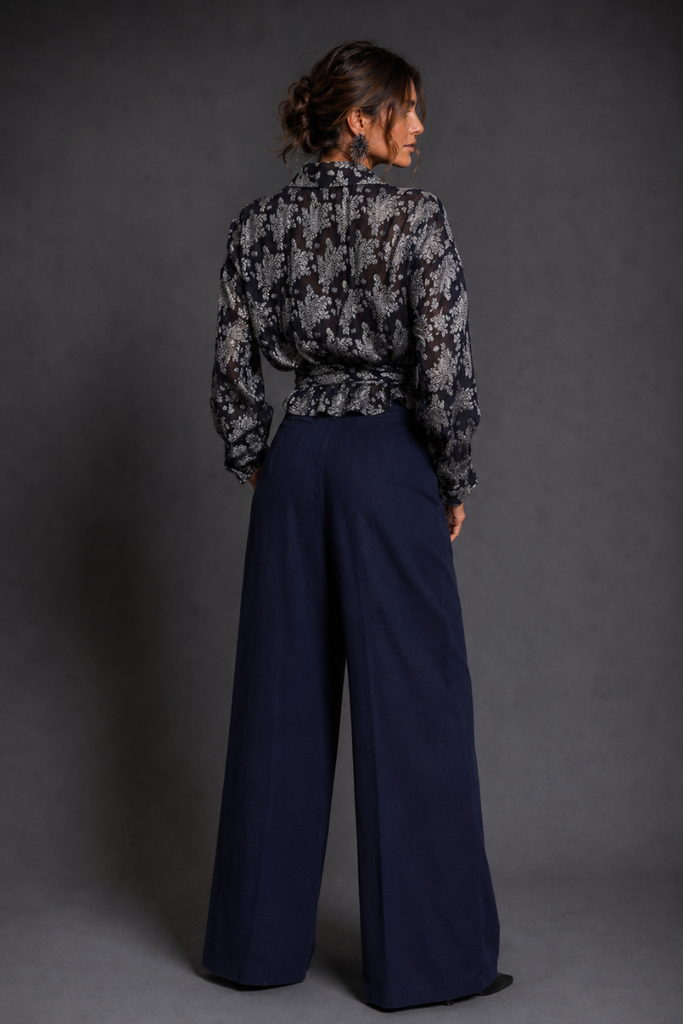 BLUSA LUREX NAVY SILVER