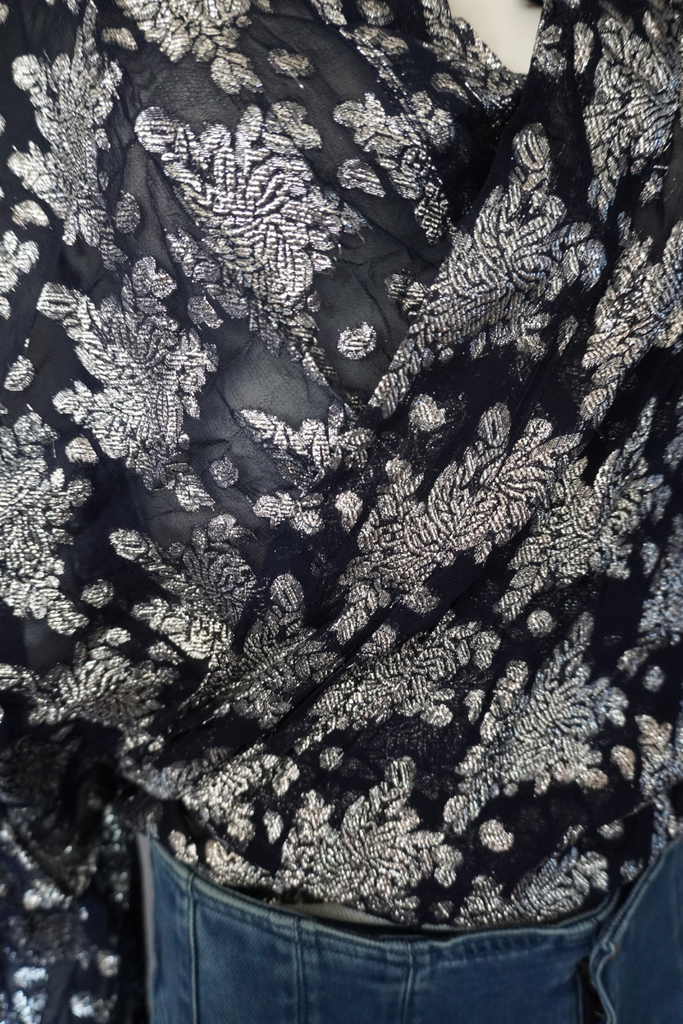 BLUSA LUREX NAVY SILVER