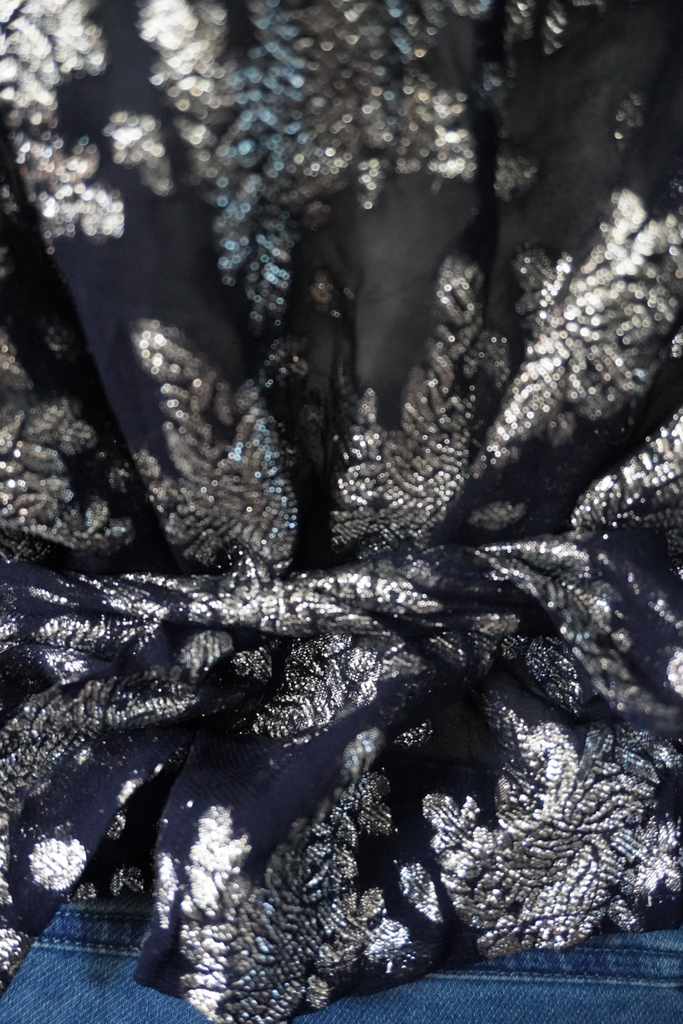 BLUSA LUREX NAVY SILVER