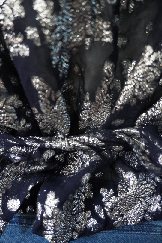 BLUSA LUREX NAVY SILVER