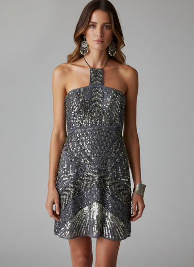 VESTIDO MINI MANYA SILVER