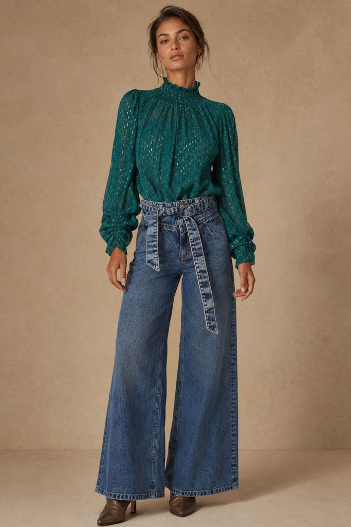 PANTALON NINA DENIM AZUL