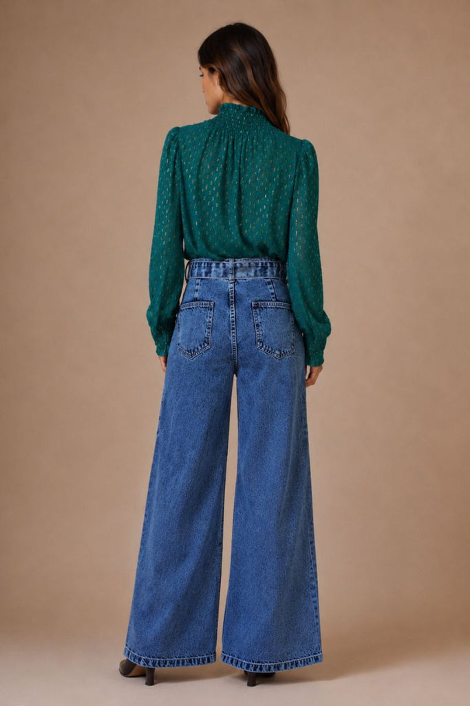 PANTALON NINA DENIM AZUL