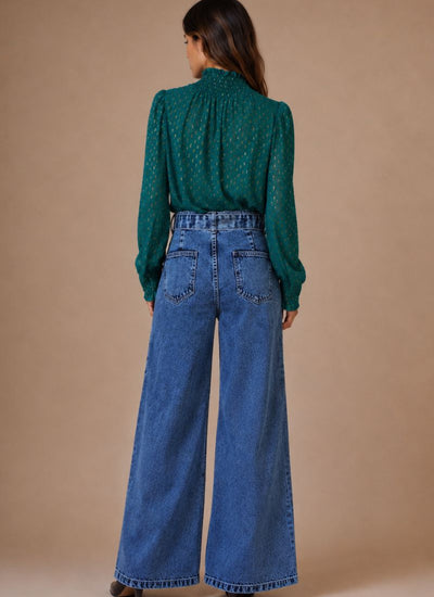 PANTALON NINA DENIM AZUL