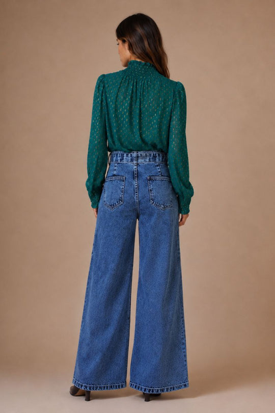 PANTALON NINA DENIM AZUL