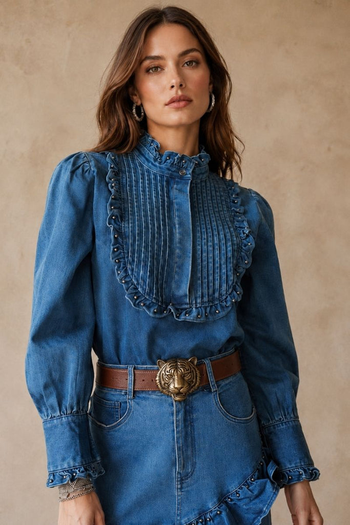 BLUSA ANTIQUE DENIM AZUL