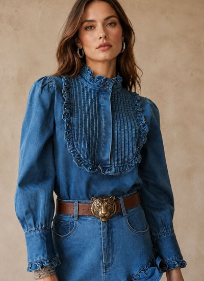 BLUSA ANTIQUE DENIM AZUL