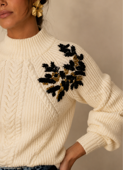 SWEATER LEAF OFF WHITE