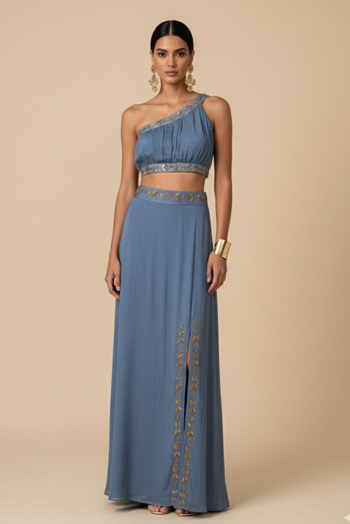 *PREVENTA* FALDA MAXI ETHER COPEN BLUE