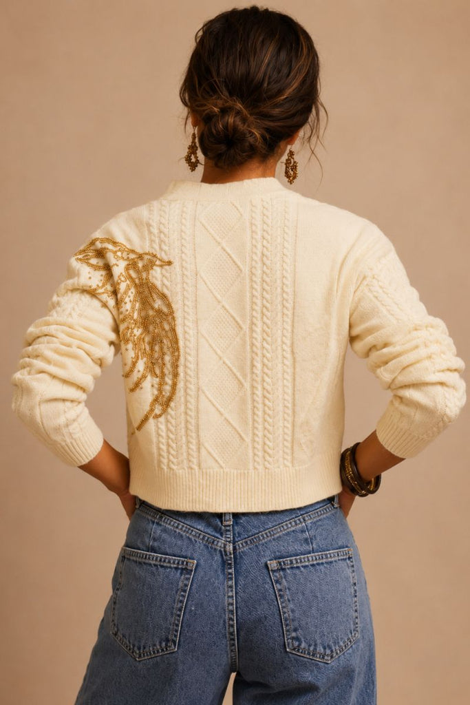SWEATER TIED OFF WHITE