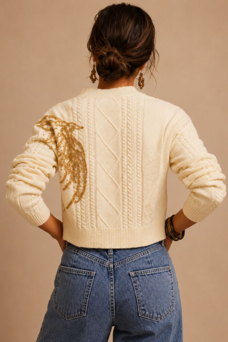 SWEATER TIED OFF WHITE