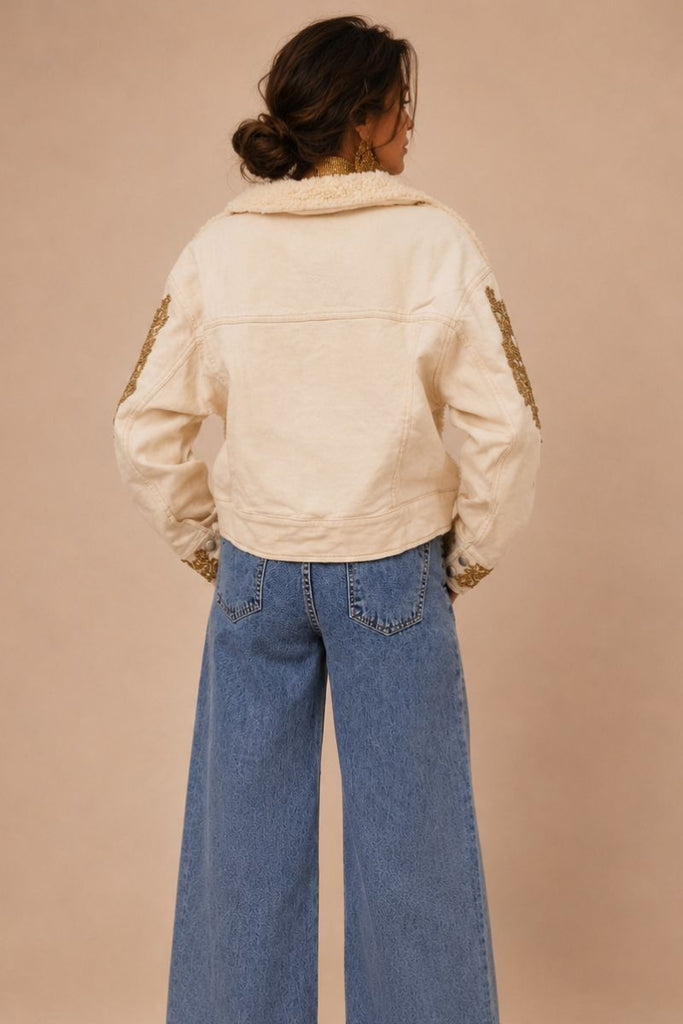 CHAQUETA WOOL GOLD OFF WHITE