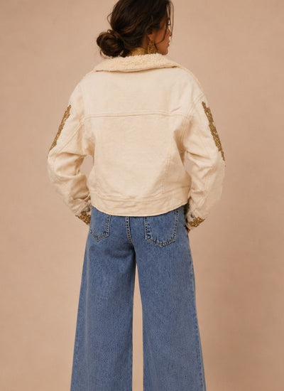 CHAQUETA WOOL GOLD OFF WHITE
