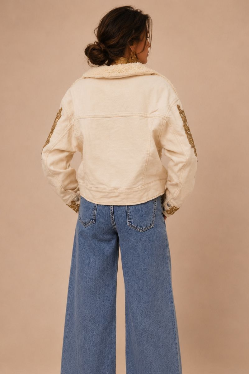 CHAQUETA WOOL GOLD OFF WHITE