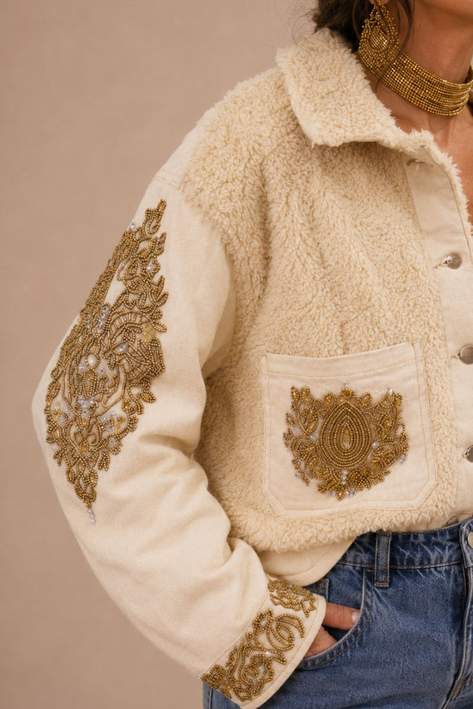 CHAQUETA WOOL GOLD OFF WHITE