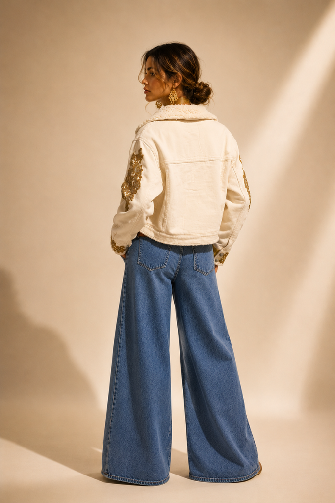 CHAQUETA WOOL GOLD OFF WHITE