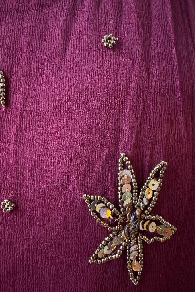 VESTIDO MAXI DREAMS WAVE BURGUNDY