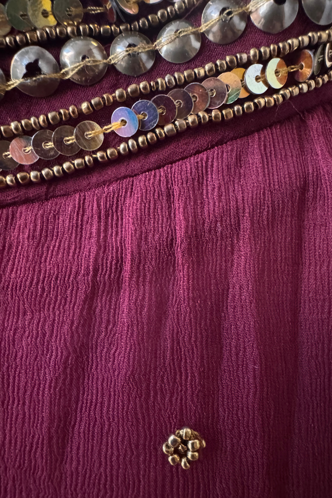 VESTIDO MAXI DREAMS WAVE BURGUNDY