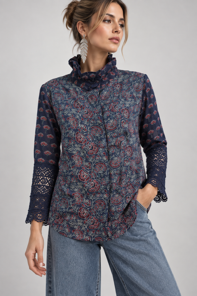 BLUSA BLOOM AZUL