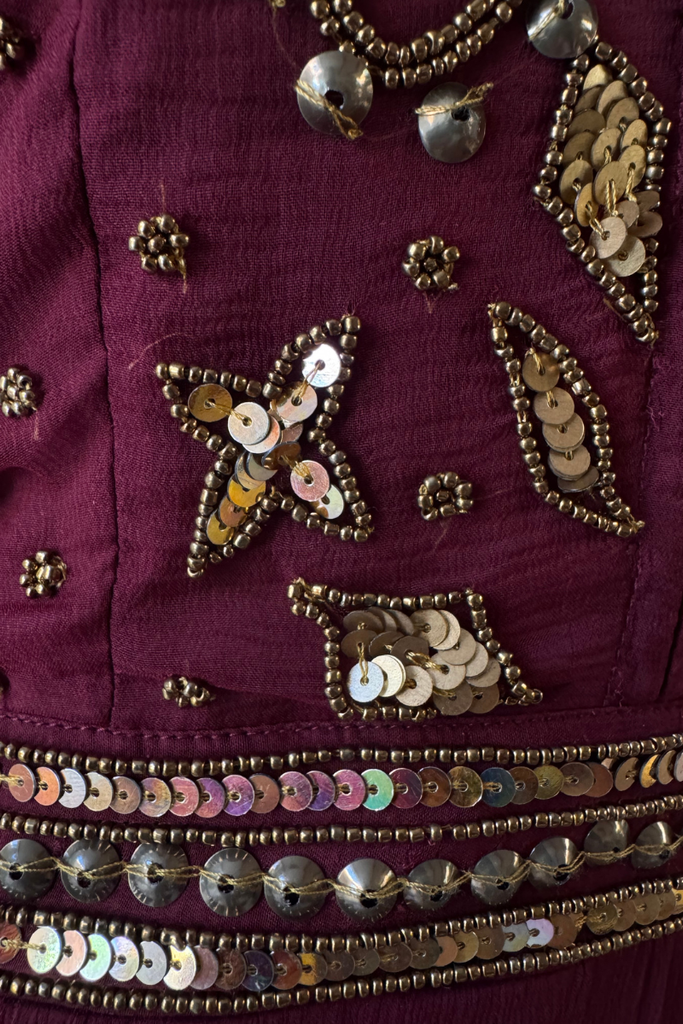 VESTIDO MAXI DREAMS WAVE BURGUNDY