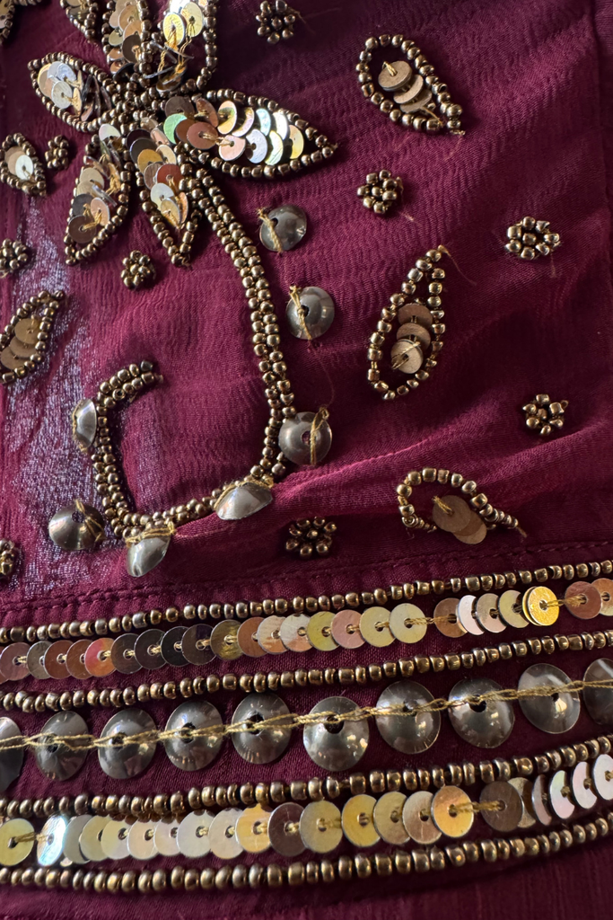 VESTIDO MAXI DREAMS WAVE BURGUNDY