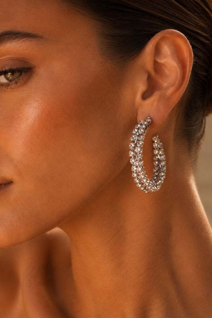 AROS HALF MOON PLATEADO