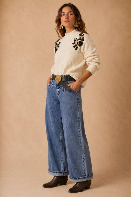 SWEATER LEAF OFF WHITE