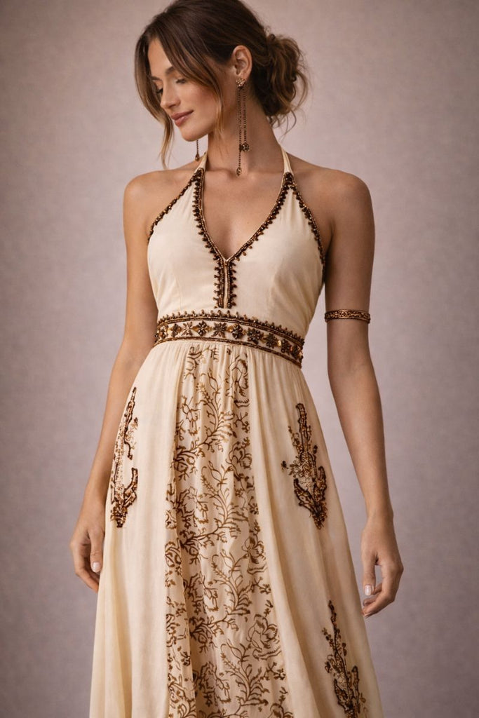 VESTIDO MAXI NIGHT BREEZE SUN BEIGE