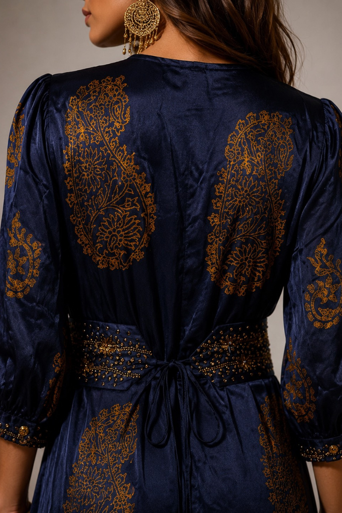 VESTIDO MAXI VALENTINA STAR AZUL MARINO