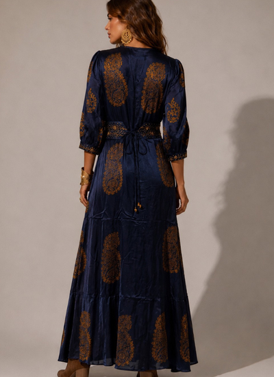 *PREVENTA* VESTIDO MAXI VALENTINA STAR AZUL MARINO