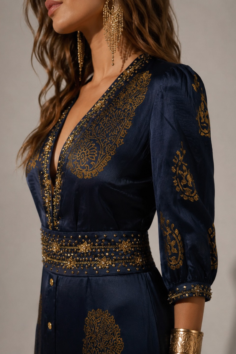 *PREVENTA* VESTIDO MAXI VALENTINA STAR AZUL MARINO