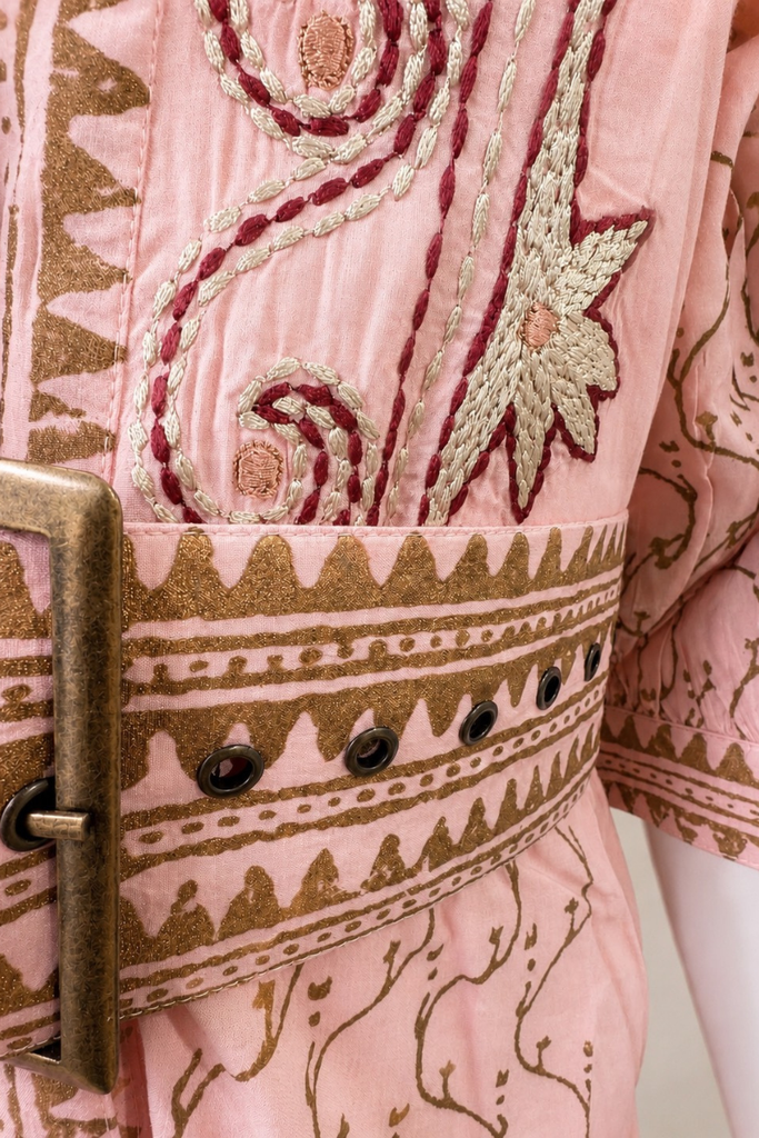 VESTIDO MAXI VALENTINA COTTON ROSADO