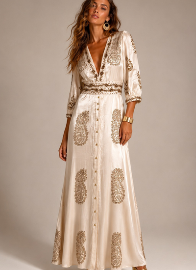 VESTIDO MAXI VALENTINA STAR BEIGE
