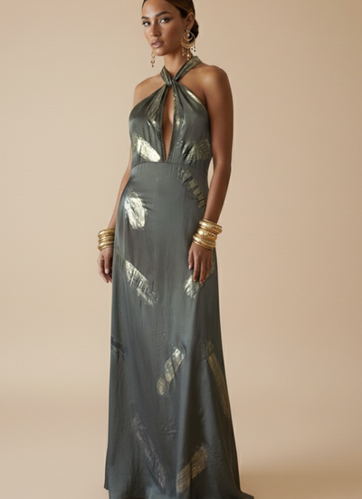 *PREVENTA* VESTIDO MAXI ANAMIKA OLIVE GOLD