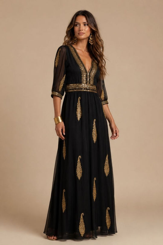 *PREVENTA* VESTIDO MAXI VALENTINA SWEET NEGRO