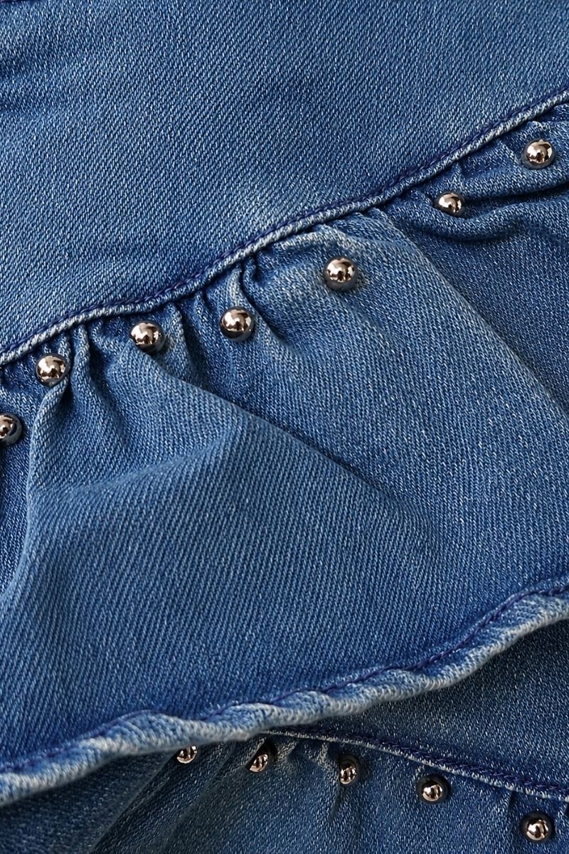 FALDA MINI RUFFLE DENIM AZUL