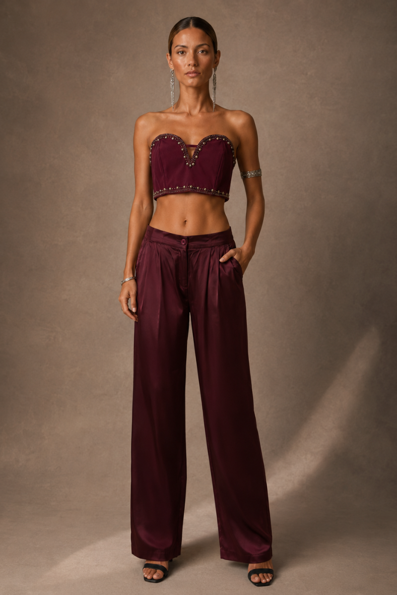 TOP SMOCK SHOCK FUTURE BURGUNDY