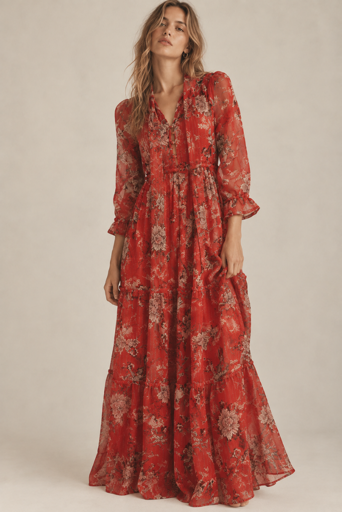 VESTIDO RELAX MAXI ROJO