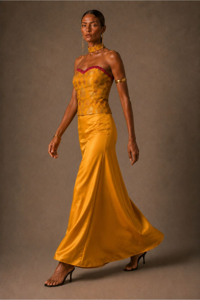 FALDA MAXI ROYAL GOLDEN YELLOW