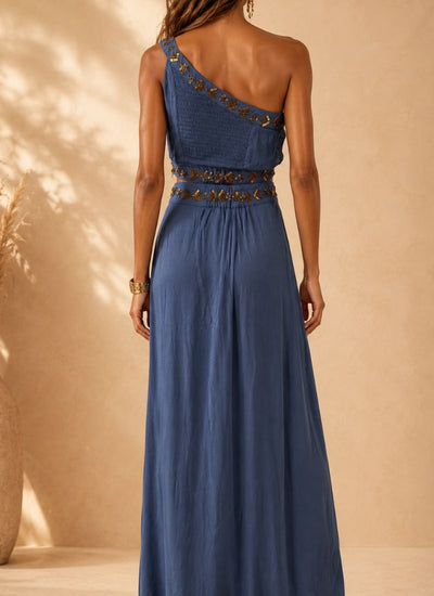 FALDA MAXI ETHER COPEN BLUE