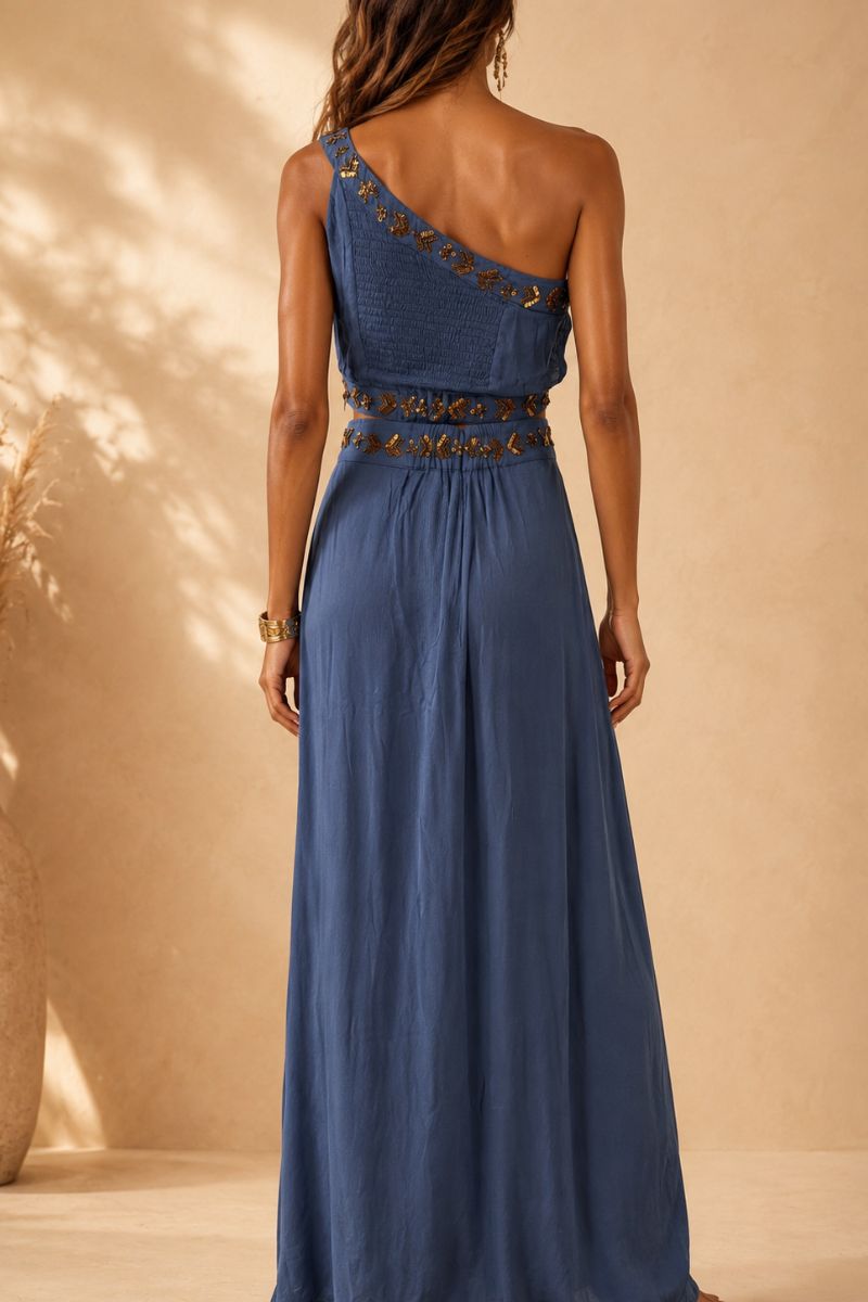 FALDA MAXI ETHER COPEN BLUE