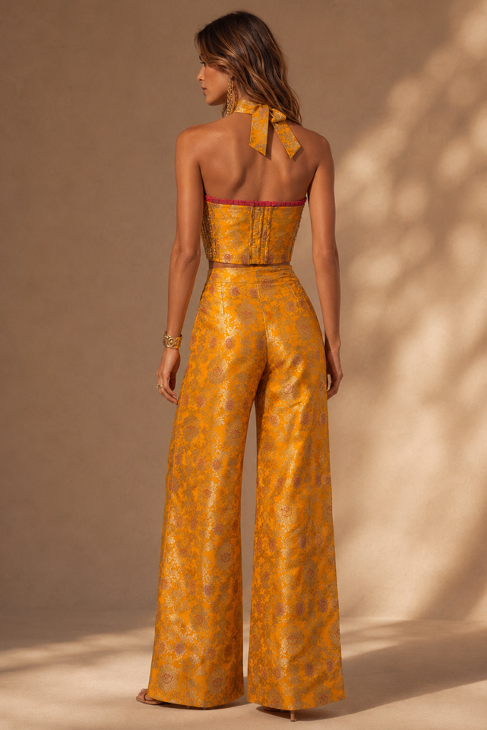 TOP BROCADO GOLDEN YELLOW
