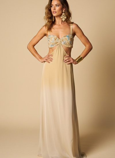 VESTIDO MAXI AMIRA BEIGE