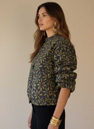 CHAQUETA BOMBER KARI FLOWER GREEN