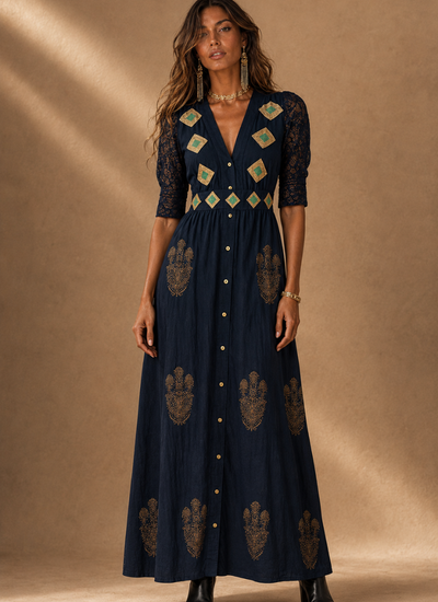 VESTIDO MAXI VALENTINA ORBIT ECLIPSE