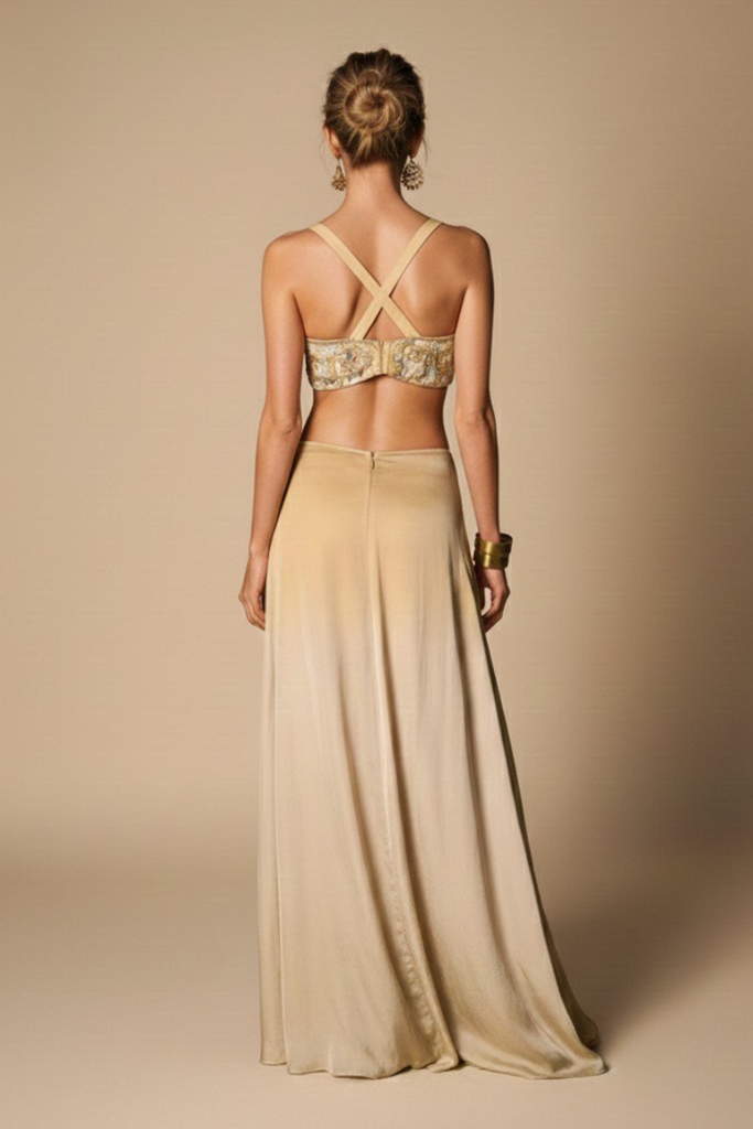 VESTIDO MAXI AMIRA BEIGE