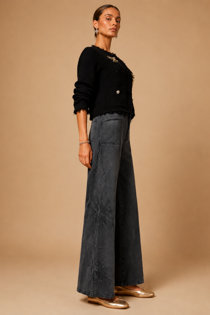 PANTALON MIXED DENIM BLACK