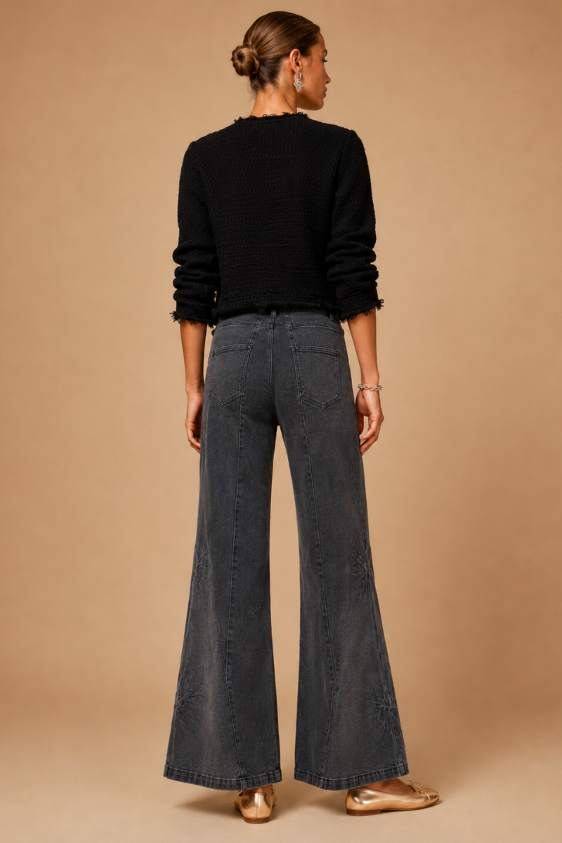 PANTALON MIXED DENIM BLACK