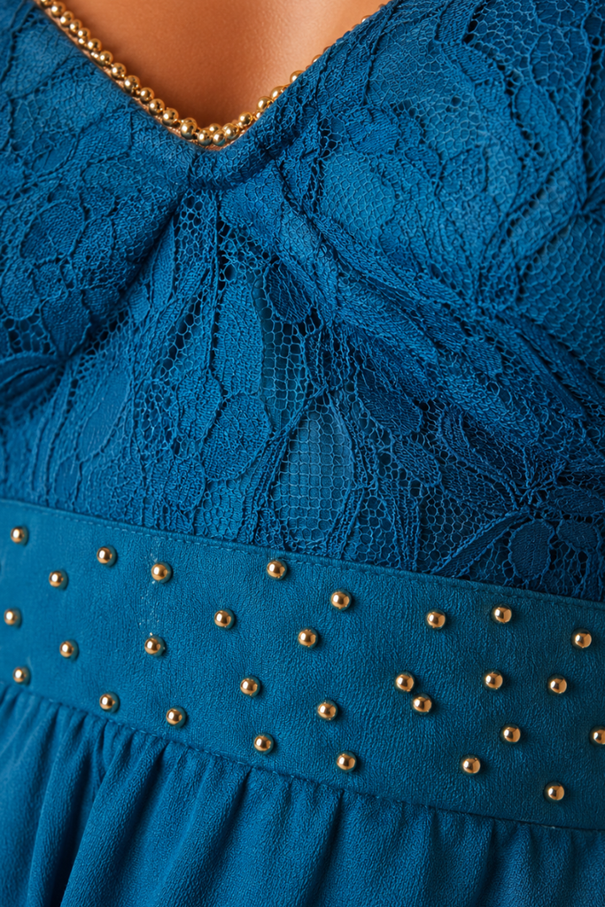 TOP RUFFLE BEACH COLONIAL BLUE