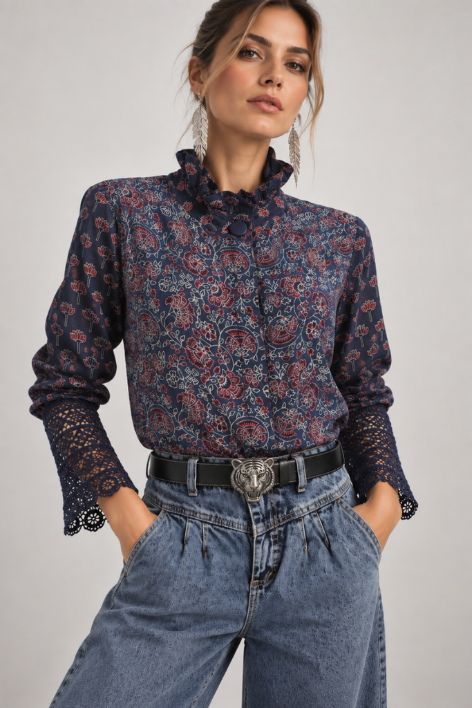 BLUSA BLOOM AZUL